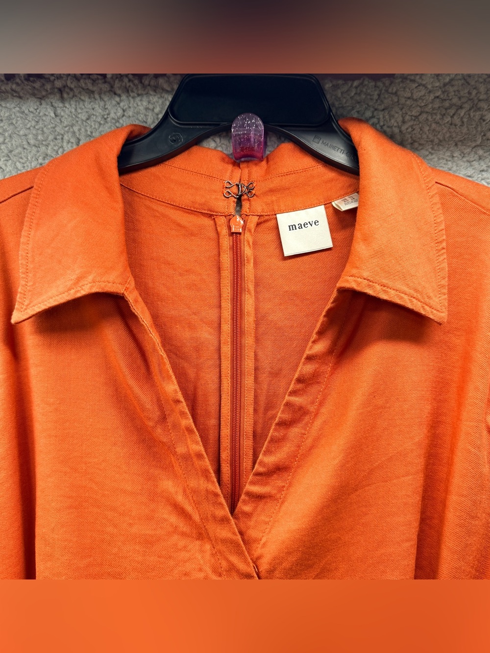 Anthropologie Maeve Colette Wide Leg One Piece Jumpsuit Orange Belted Women’s 16 - Picture 8 of 15